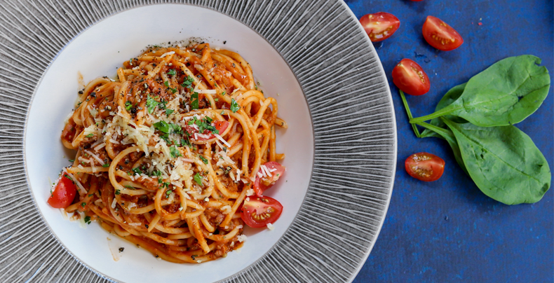 Pasta with tomato anchovy rosemary sauce