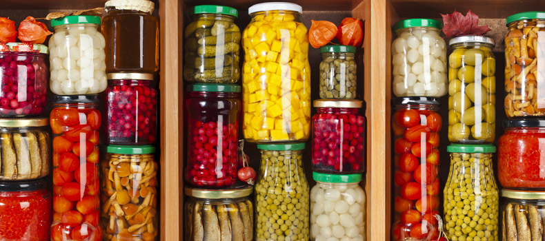 Jars in store cupboard
